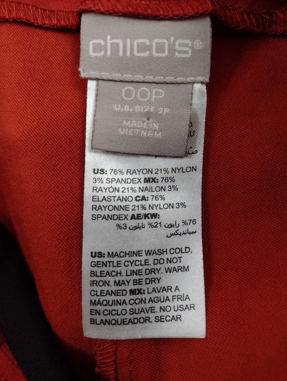 Chico's Slim Ponte Pants in Bright Red Stretchy (00P) - Picture 3 of 14